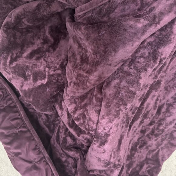 Comforter & pillow cases king sized crushed velvet quilted satiny silky shimmer - Picture 2 of 11